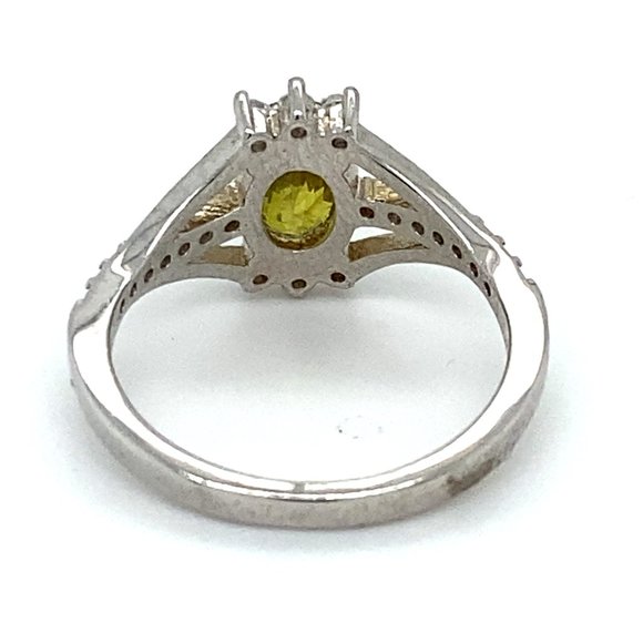 Yellow Sapphire 1.51ct Platinum Finish Silver Ring - Picture 5 of 7